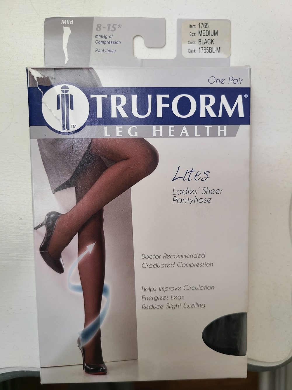 Compression Tights. Truform Lites Sheer hose - Black (Medium)